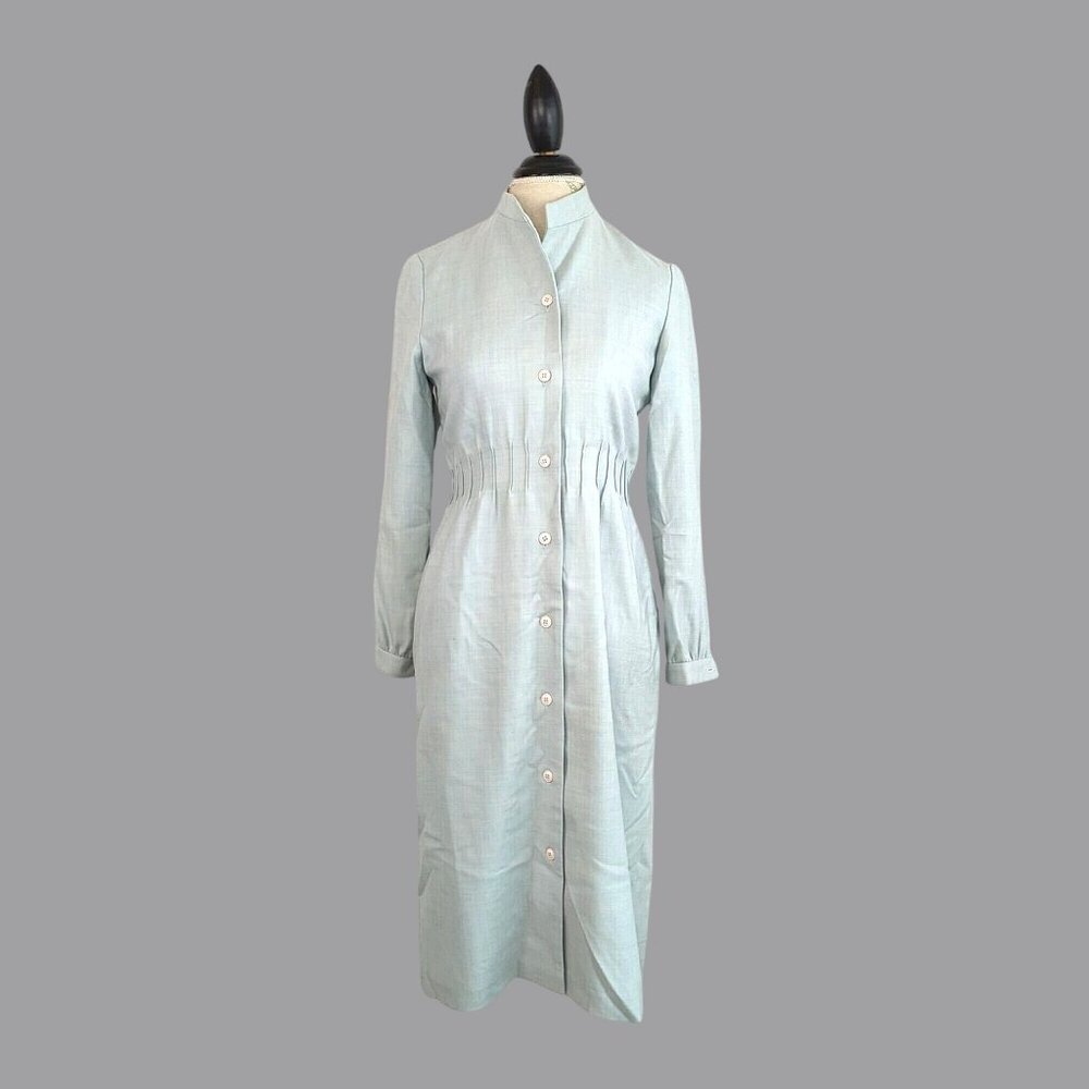Vintage Stanley Sherman Shirt Dress Medium Blue